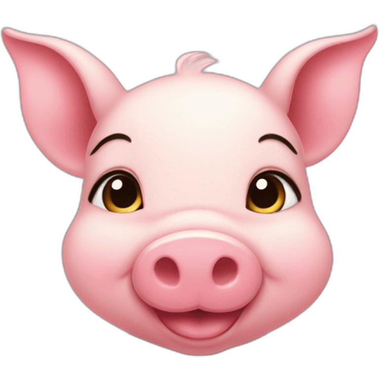 very beautiful elegant piglet blushing emoji