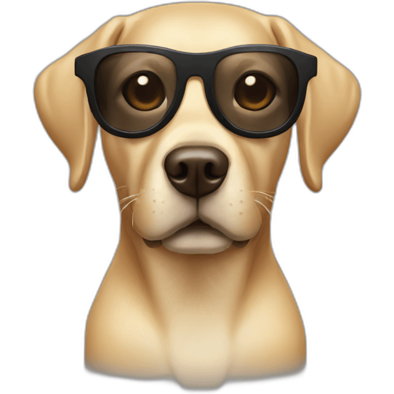 cool labrador sunglasses with question face emoji