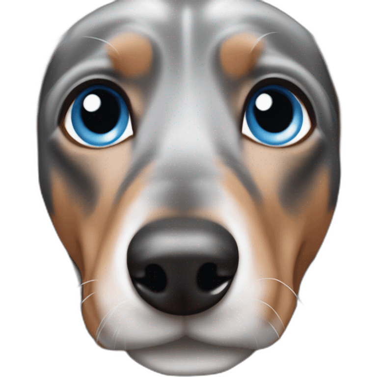 dapple grey dachshund with blue eyes emoji