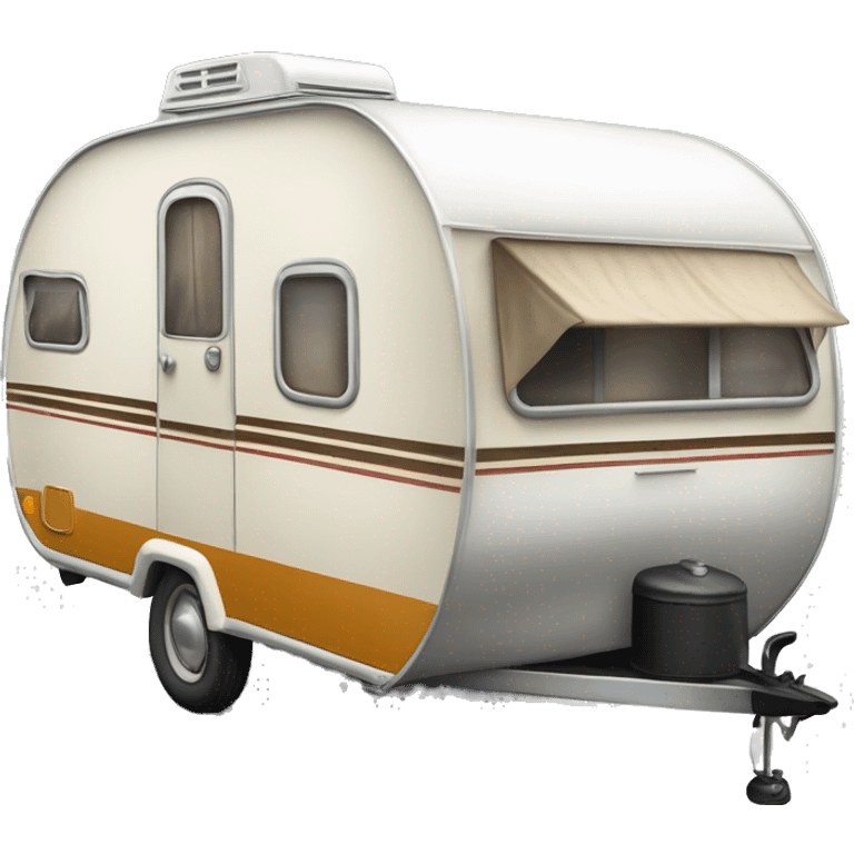 Realistic vintage oval caravan camper emoji