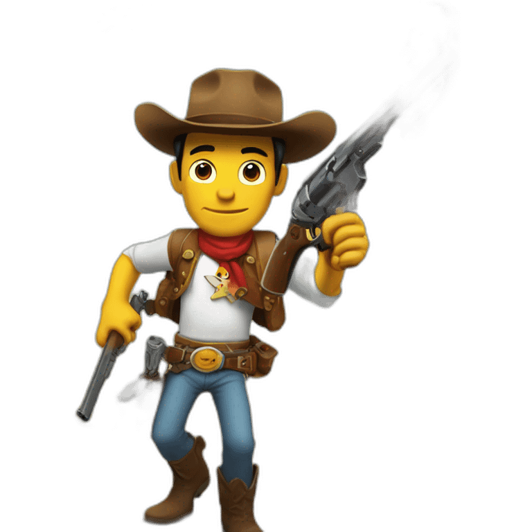 Lucky luke with pizza and guns emoji