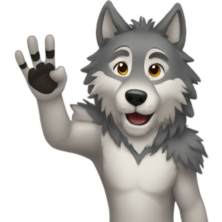 wolf high five emoji