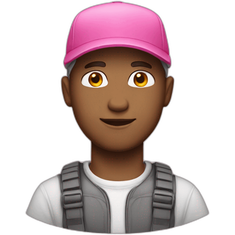 white man with a pink cap emoji