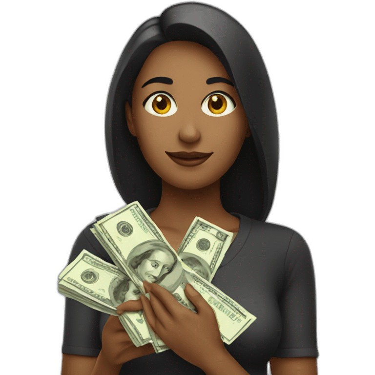 Women holding Money emoji