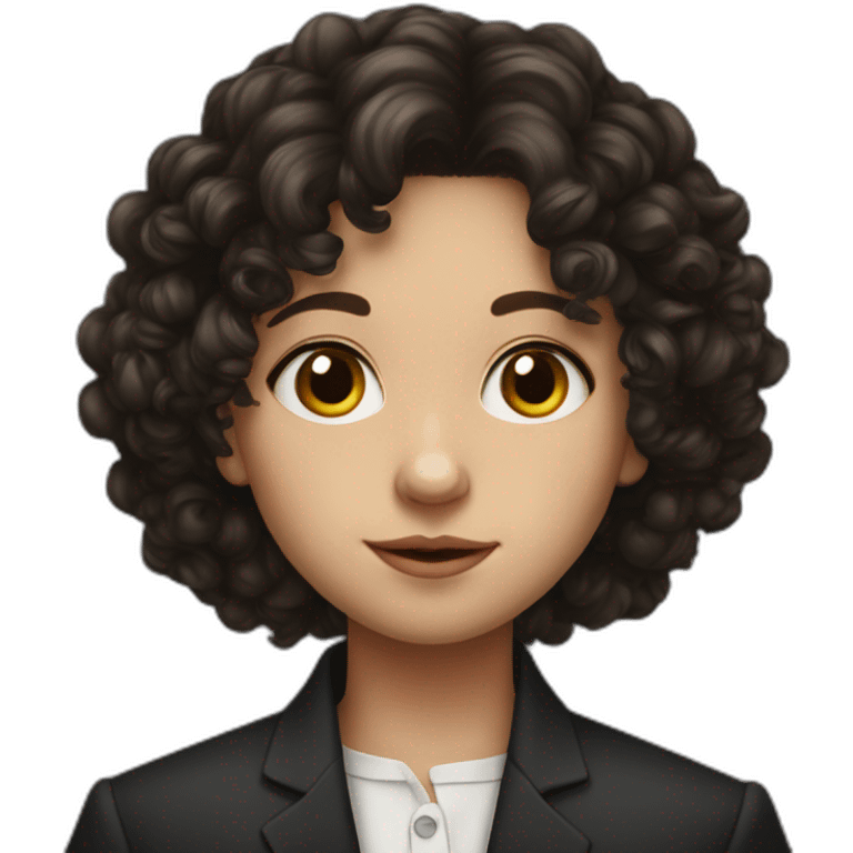 young member of Parliament with fair skin, dark and curly hair emoji