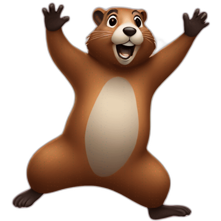 groundhog dancing at a party emoji