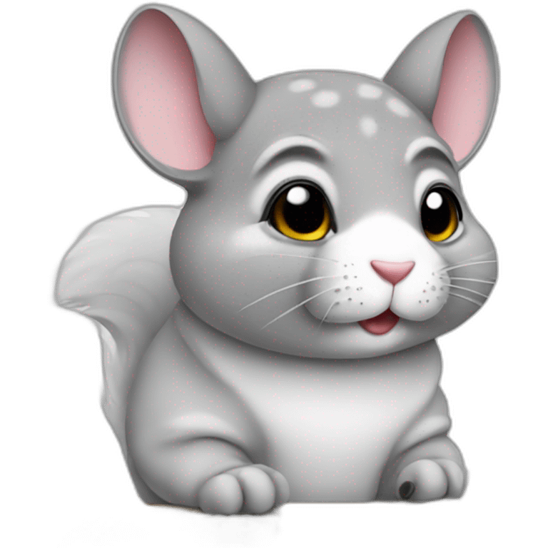 chinchilla working at computer emoji