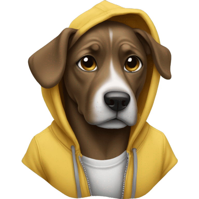 Dog wearing a hoodie emoji