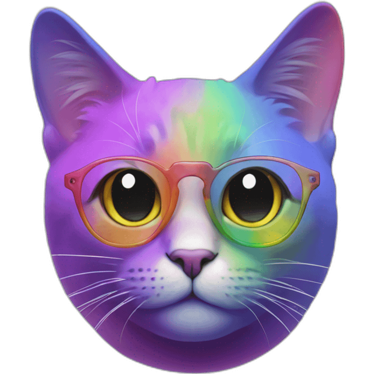 A cool cat who’s rainbow smoke emoji