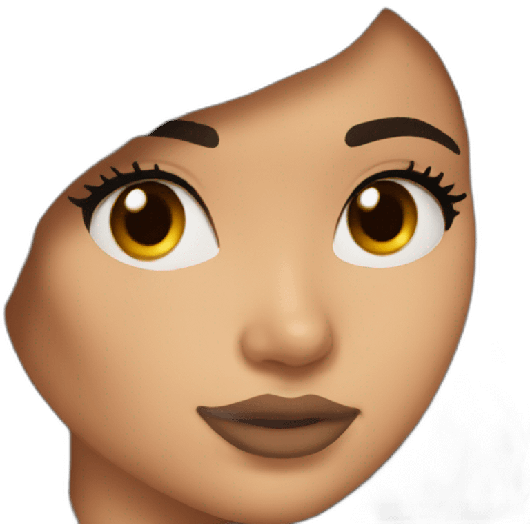 kylie jenner with brown hair and acne emoji