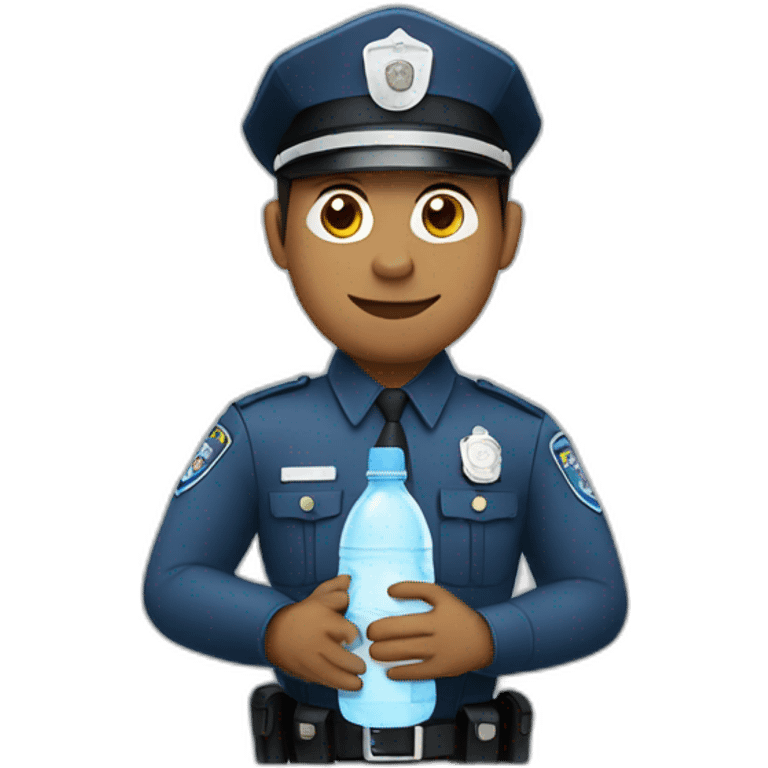 Policeman holding a water bottle emoji