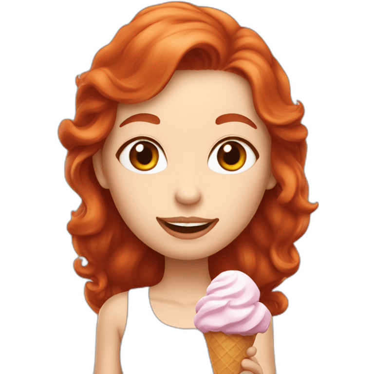 redhead lickong icecream emoji