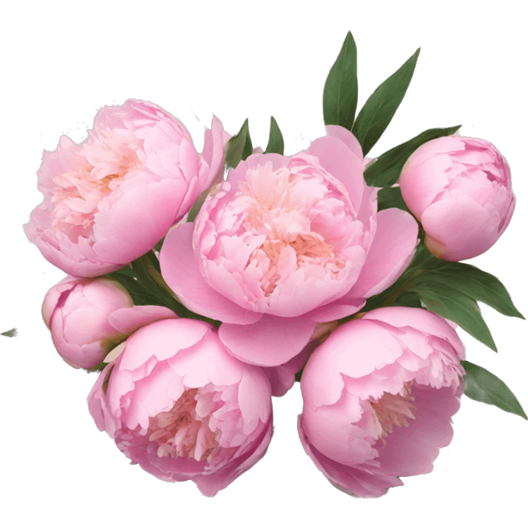 bouquet of pastel pink peonies emoji