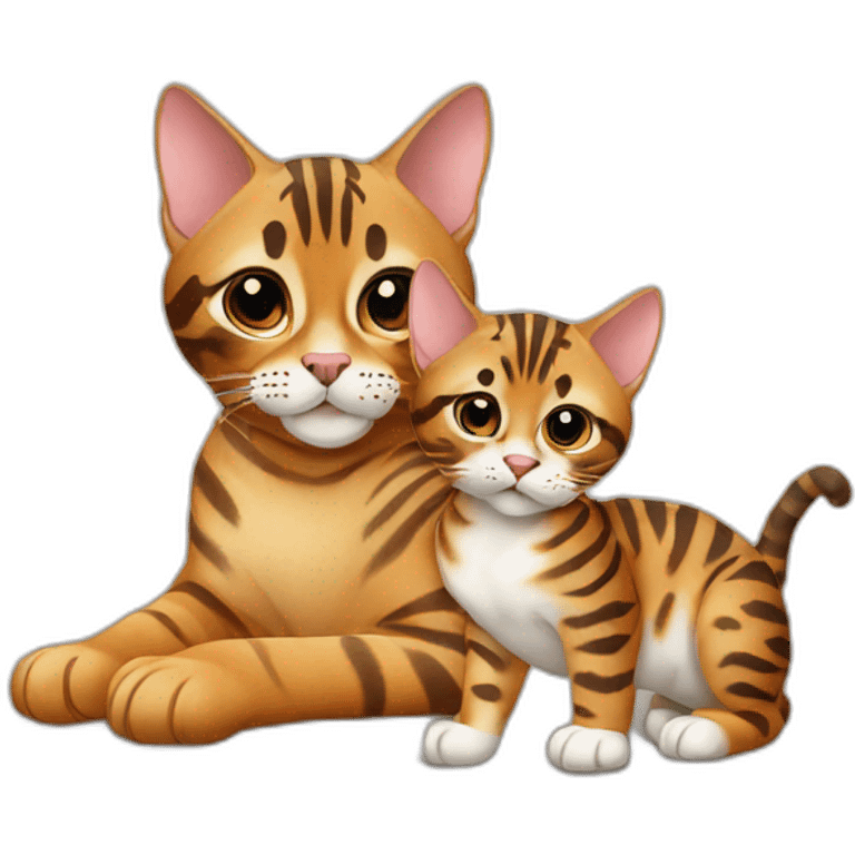 Bengal cat and baby emoji