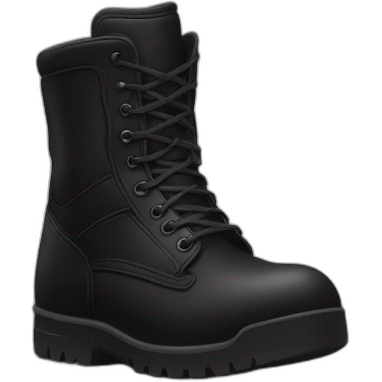 A pair of black army boots  emoji