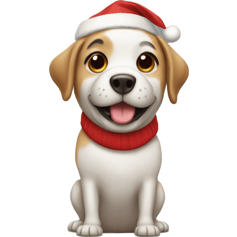 Dog with Christmas cap emoji