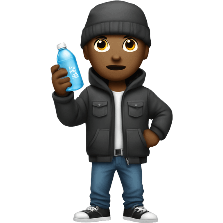 thug man with a water bottle in hand  emoji