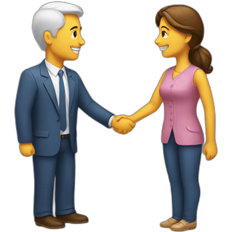 man and woman shaking hands emoji