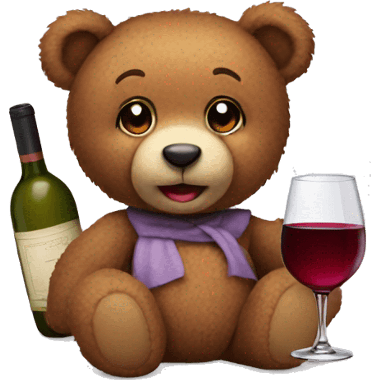 teddy bear with wine  emoji