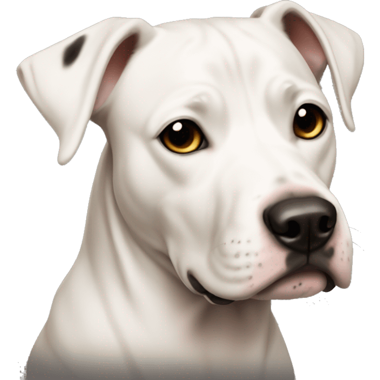 Dog mix of pitbull and lab white with black markings  emoji