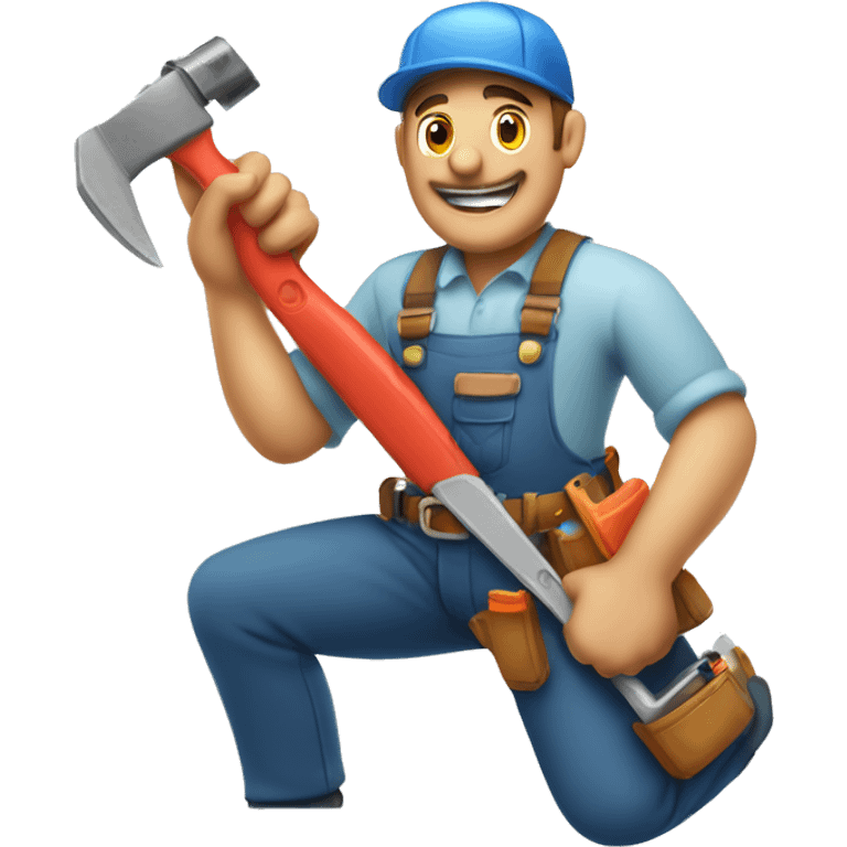 A plumber holding a sawzall emoji