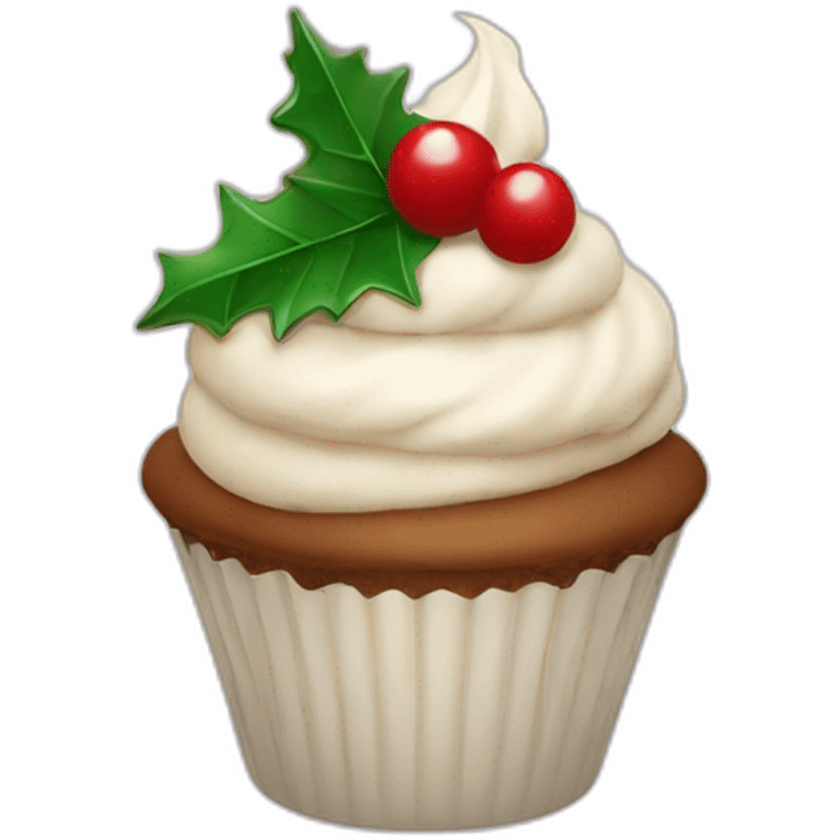 Happy Christmas cupcake emoji