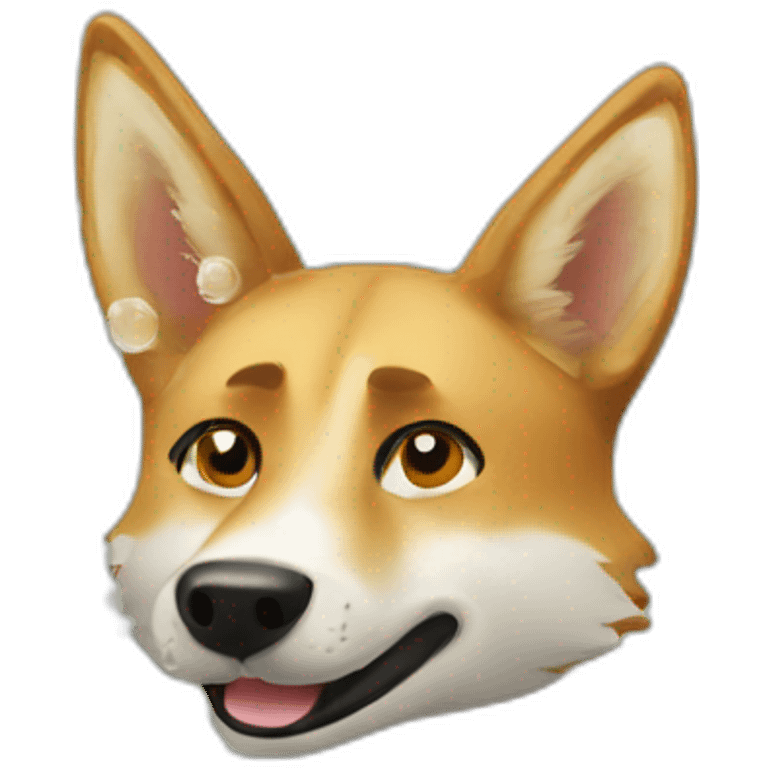 A dingo taking a bubble bath emoji