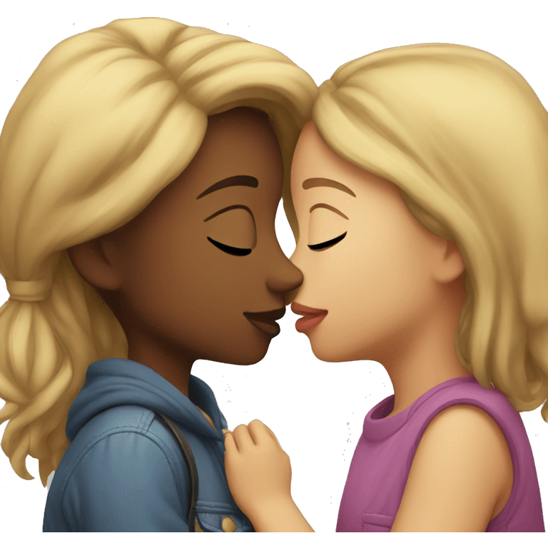 Girl kissing another girl emoji