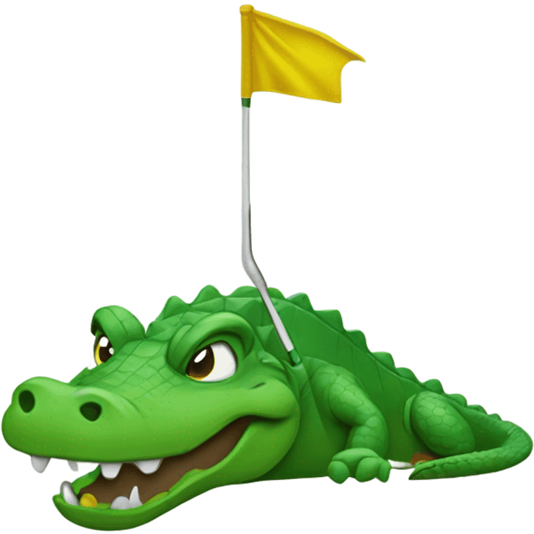 Alligator golfing emoji