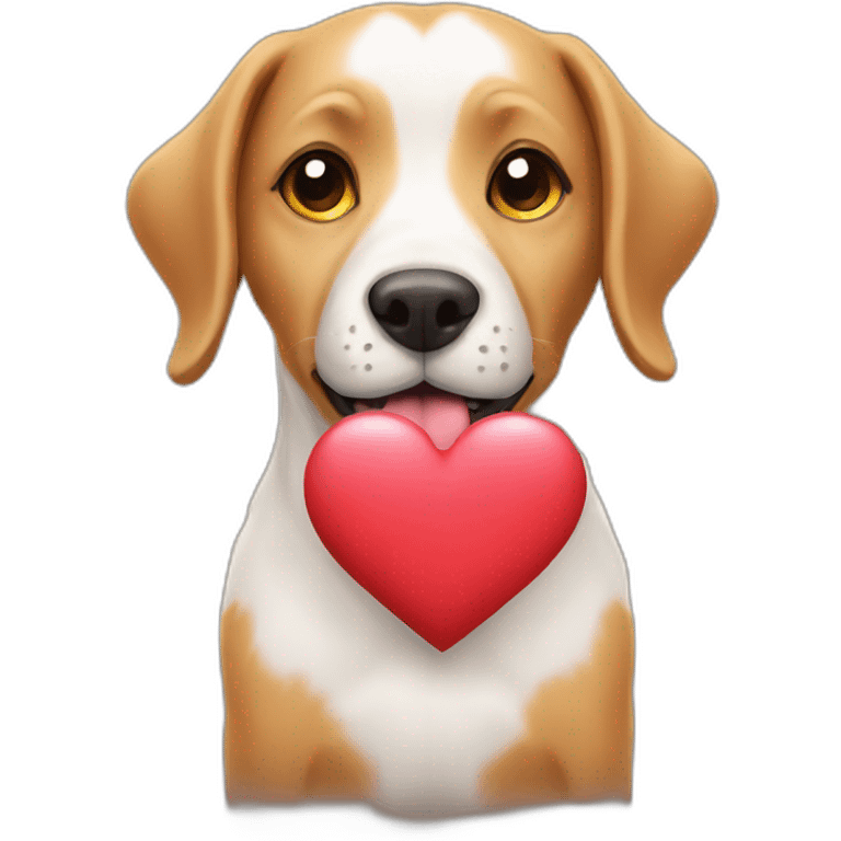 dog with a heart emoji