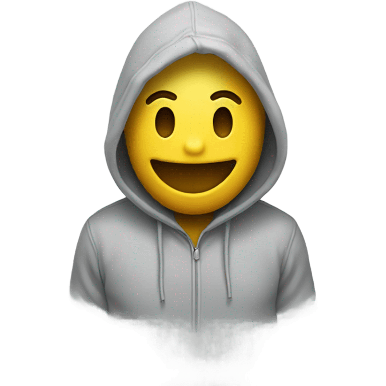 Smiley face wearing a hoodie emoji