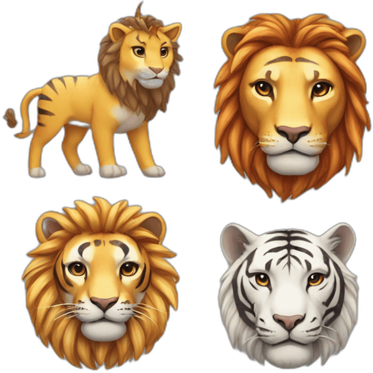 unicorn + tiger + lion + Pegasus emoji