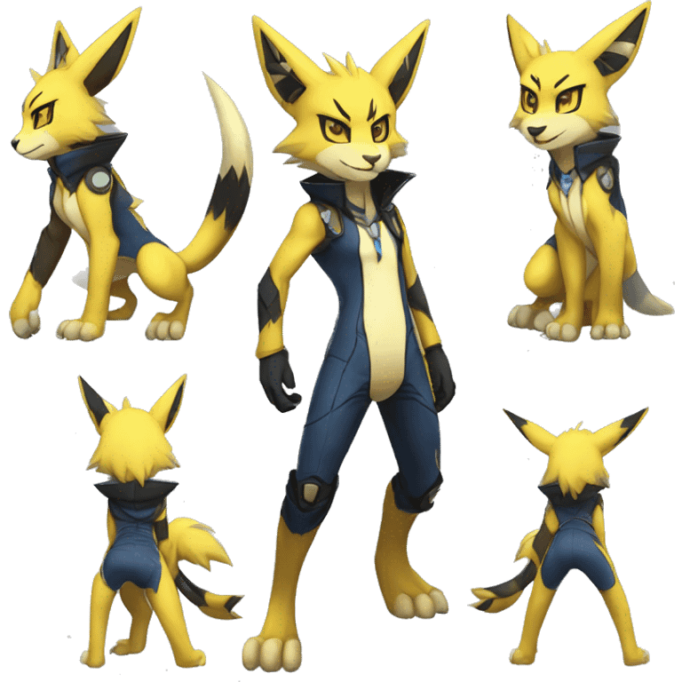 Anthro Edgy Cool Zeraora-Lombax-Renamon-Pokémon-Fakémon Full Body Detailed High Quality emoji