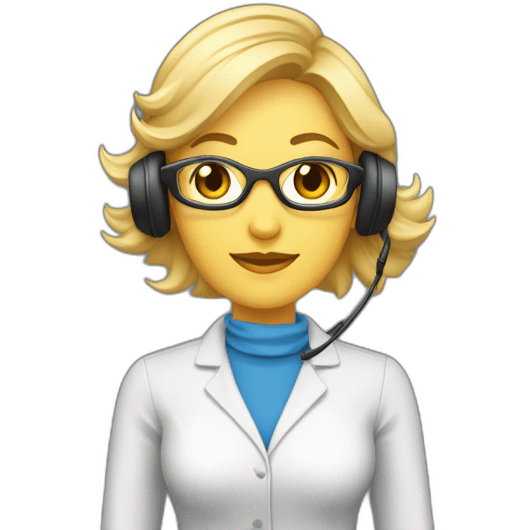 woman-scrum-master-wearing-headset-plat-behind-her emoji