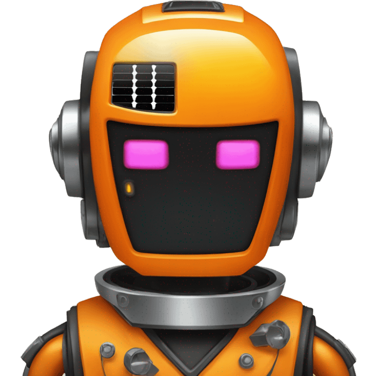 Solar Orange variant DaftPunk-style robot talk box emoji