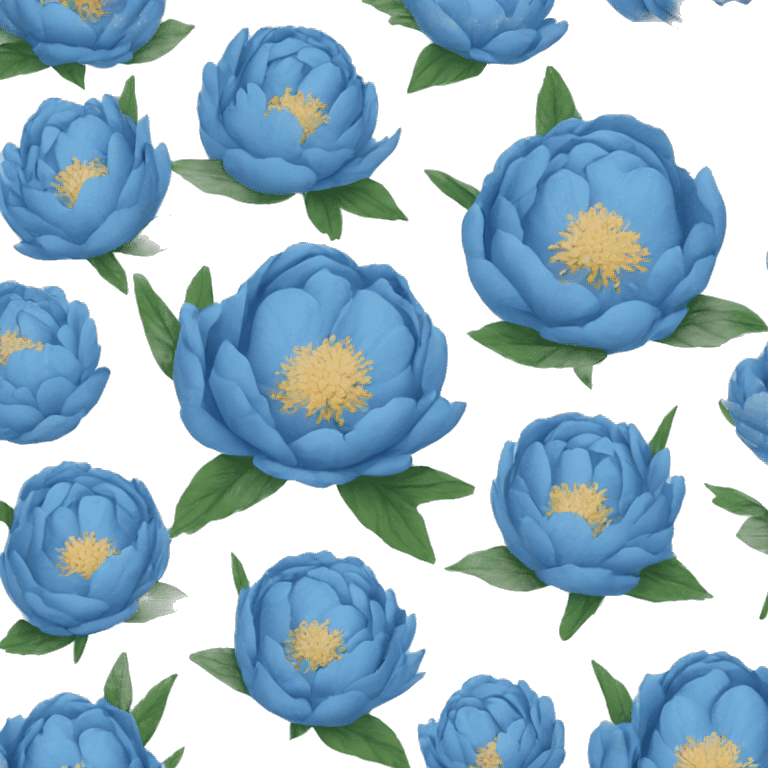 Blue peonies emoji