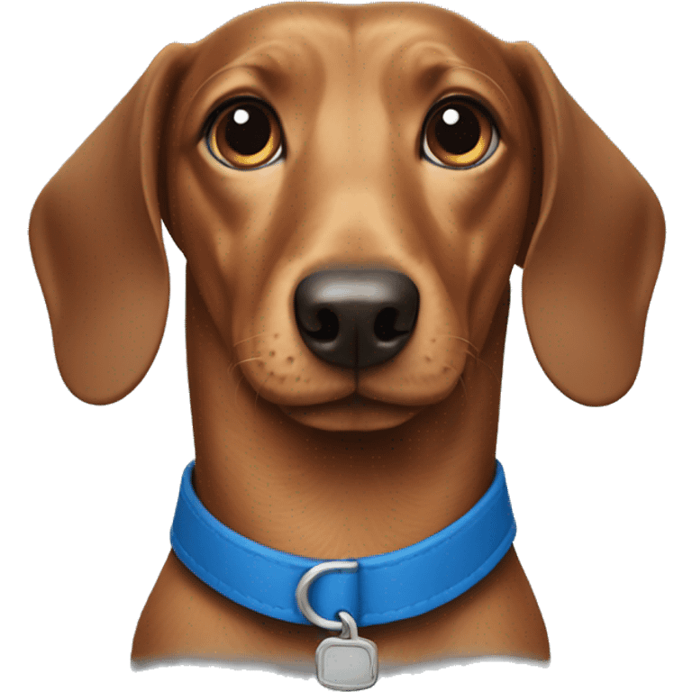 Dachshund with a blue collar emoji