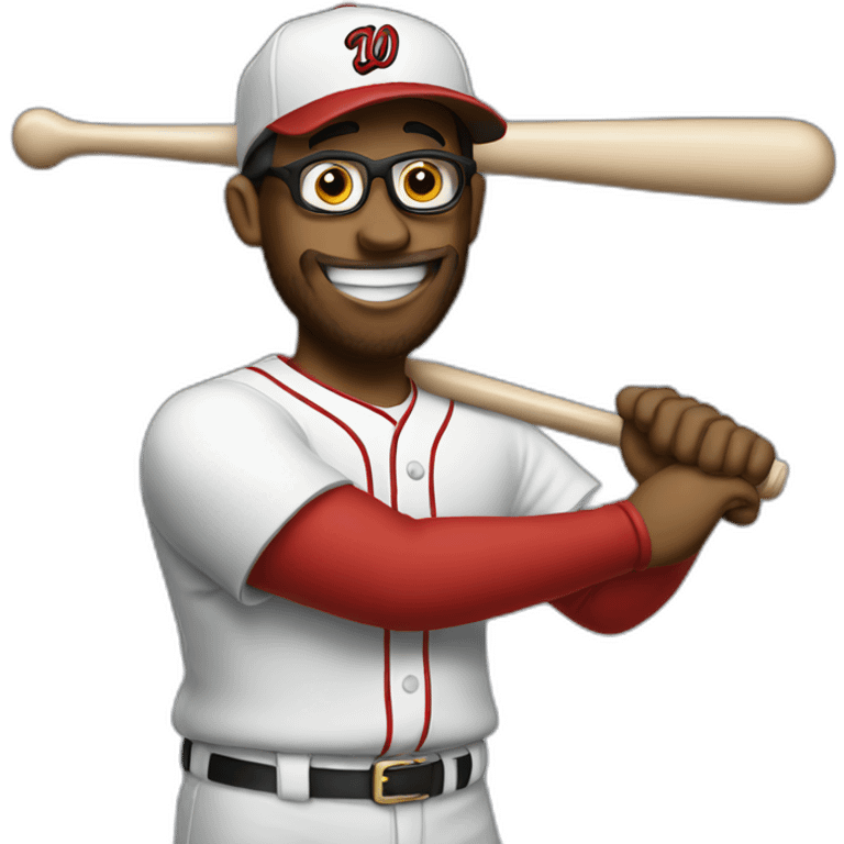 Waldo playing baseball emoji