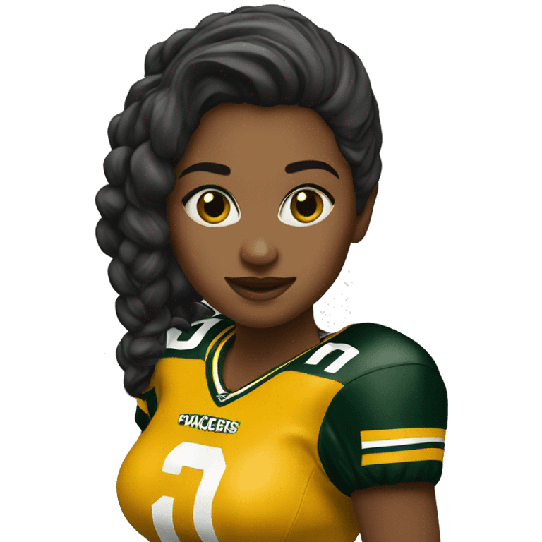 Packers girl in a Cheesehead  emoji