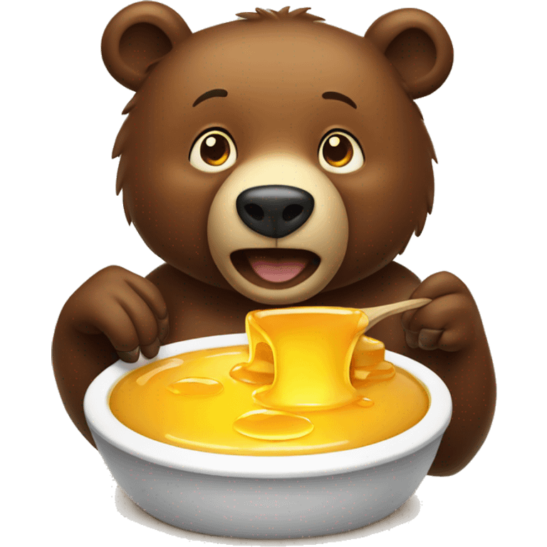 Brown bear eat honey  emoji