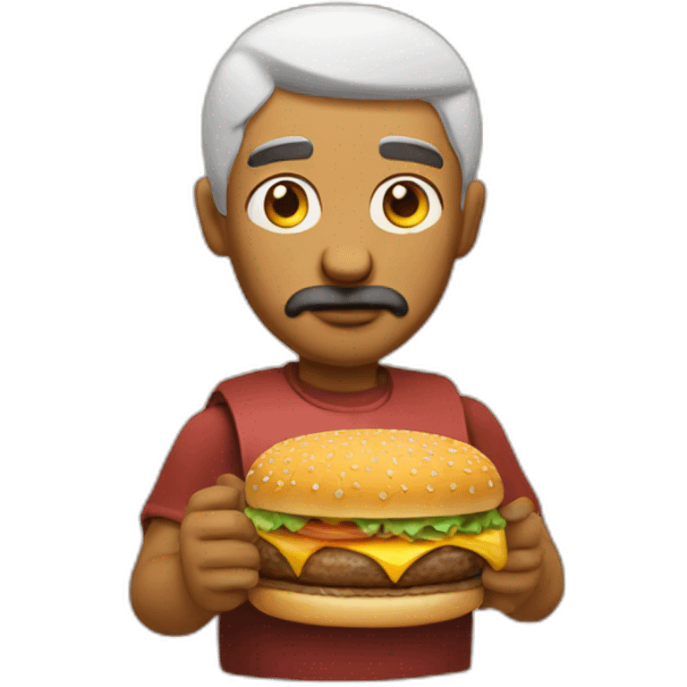 stoic burger man emoji