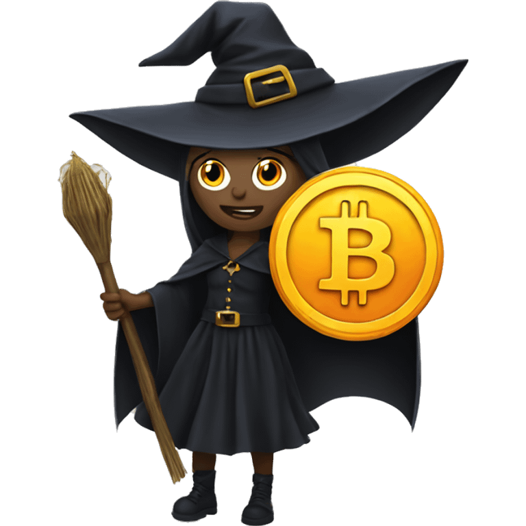 Witch with bitcoin  emoji