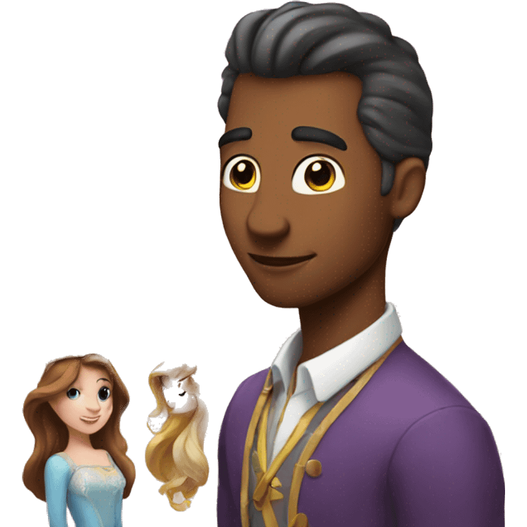 a man looks at princesses and ponies emoji