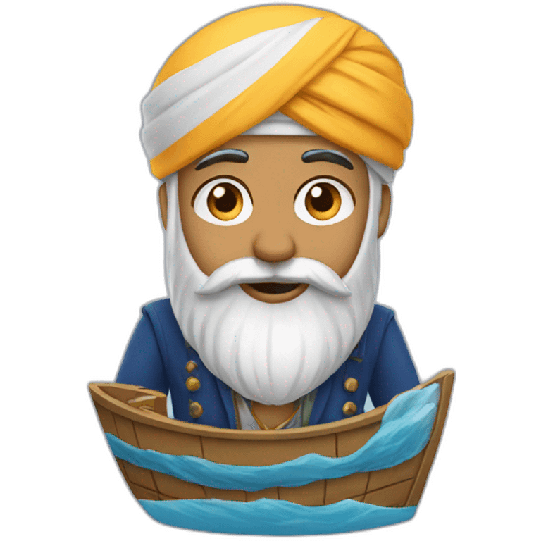 A sikh guy sailing a ship emoji