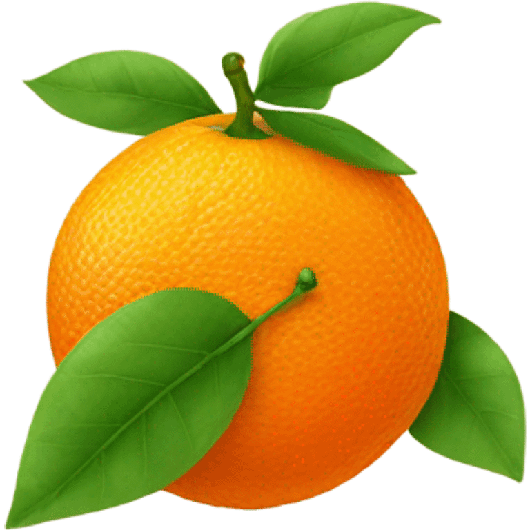 orange fruit with leaf emoji