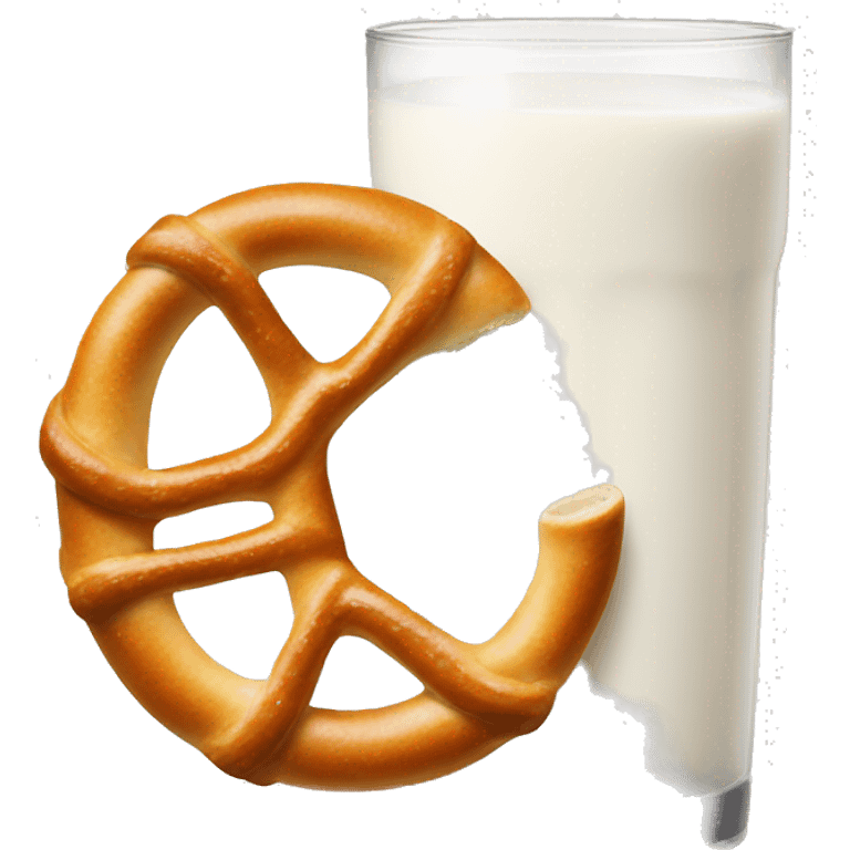 A glass of milk with a pretzel emoji