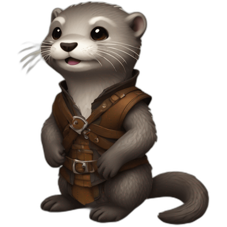 cute otter deguised as a witcher emoji