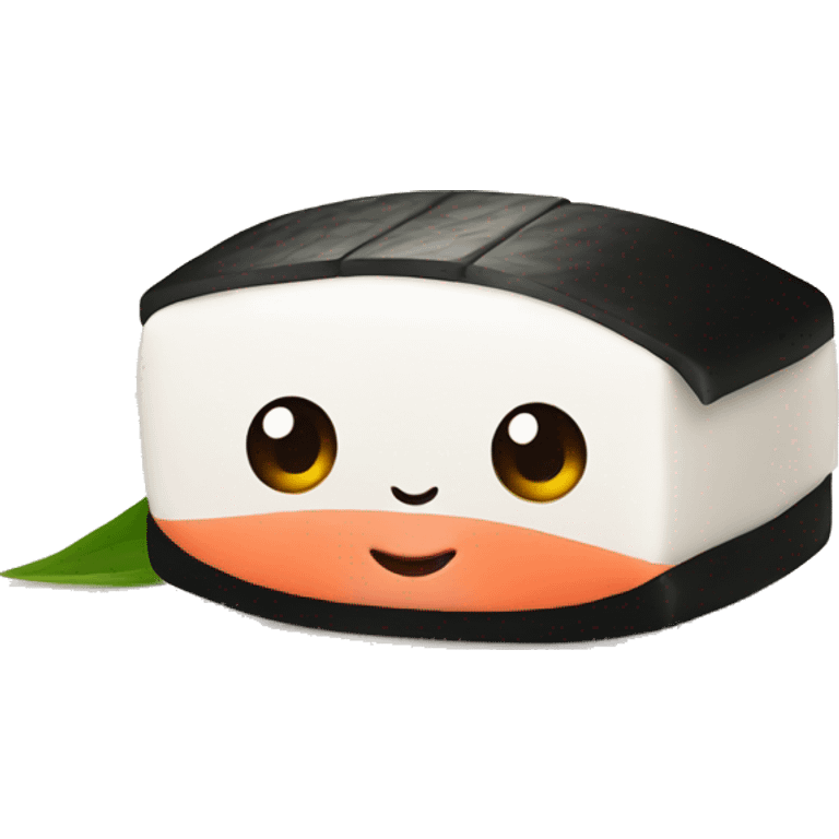 Sushi with a cute face on it  emoji