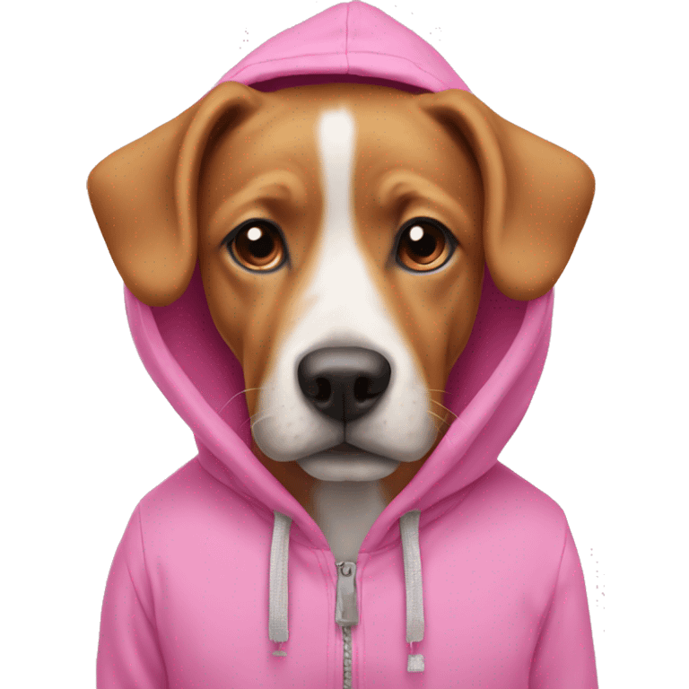 Dog in pink hoodie  emoji