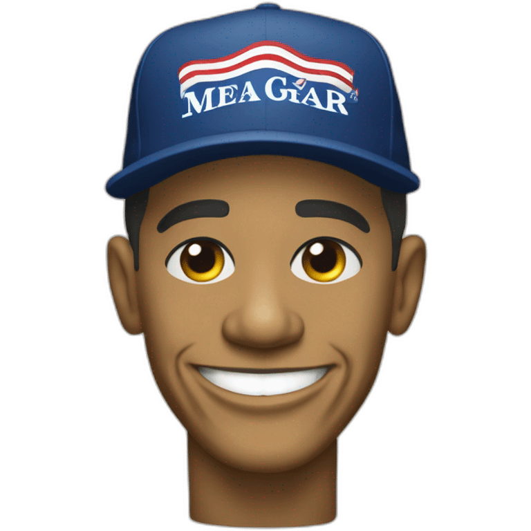 Barack Obama with a "make america great again" cap. emoji